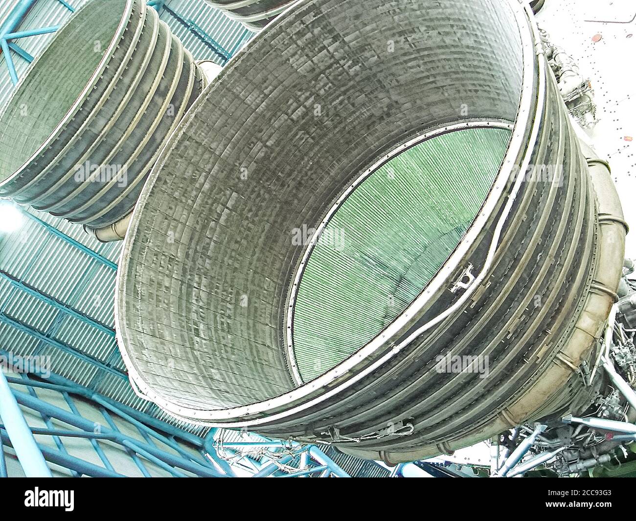 Saturn V Rocket Engines displayed in Apollo Saturn V Center, Kennedy ...
