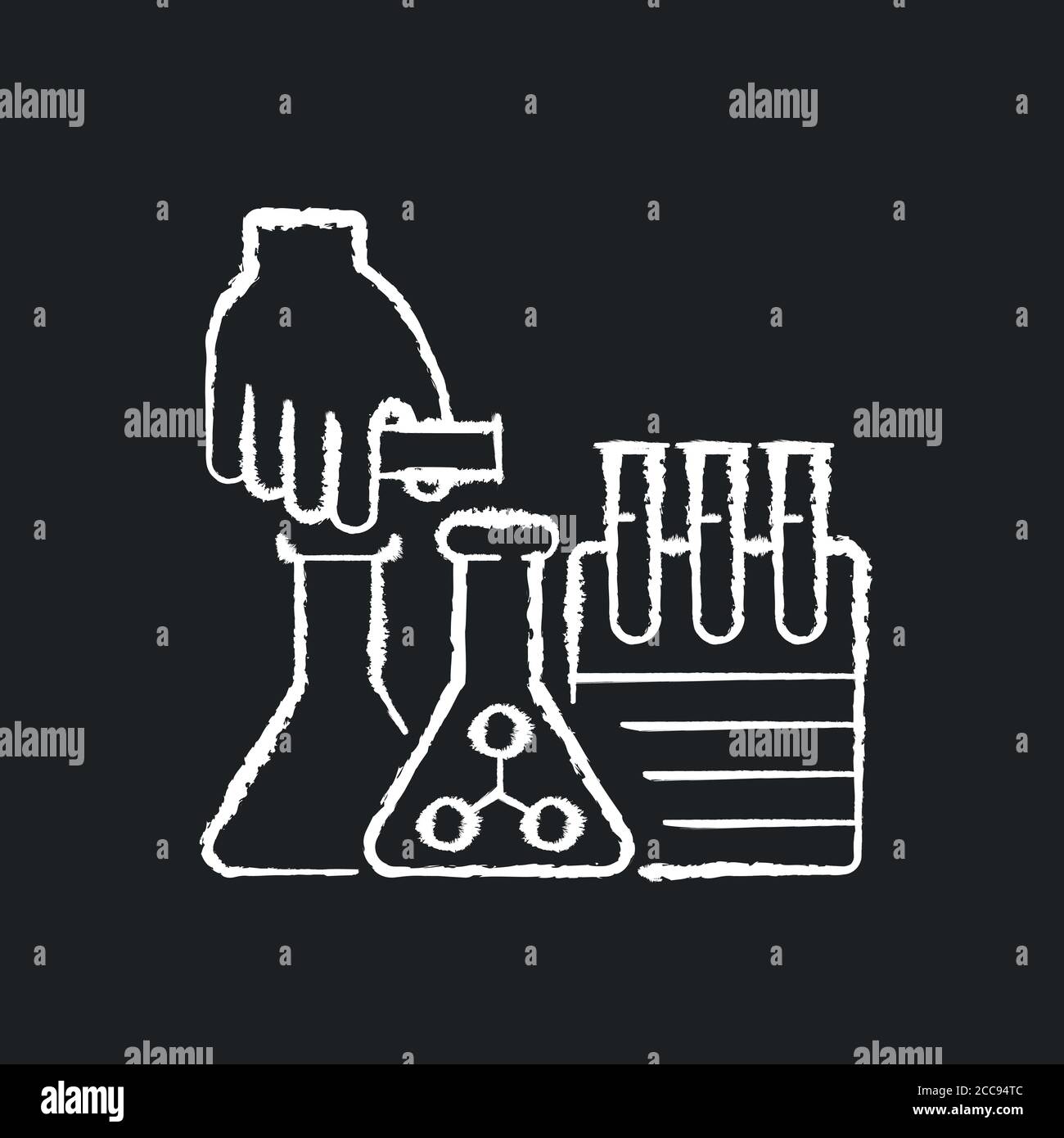 DIY science chalk white icon on black background Stock Vector Image ...
