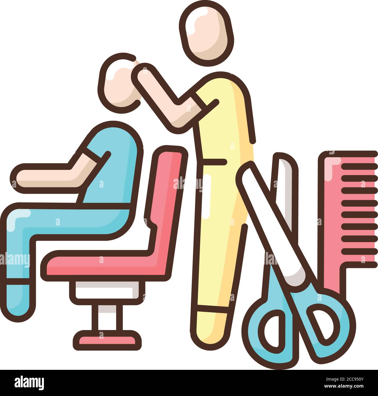 Hair cutting RGB color icon Stock Vector Image & Art Alamy