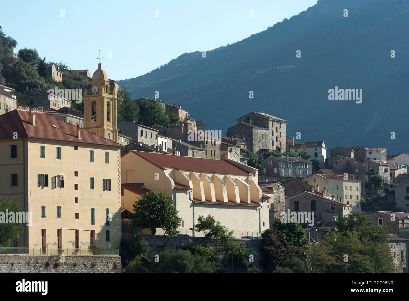 Corsica, Olmeto: houses in the village Stock Photo