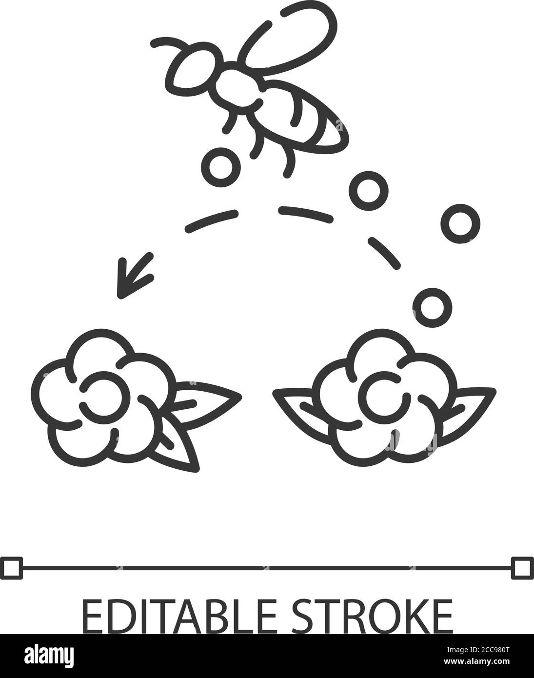 Pollination linear icon Stock Vector
