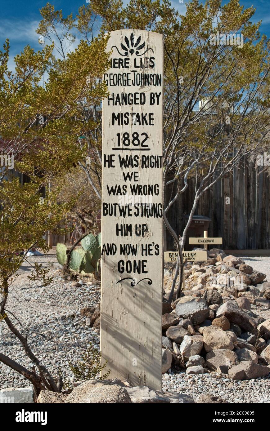 Grave at Boothill Graveyard in Tombstone, Arizona, USA Stock Photo Alamy