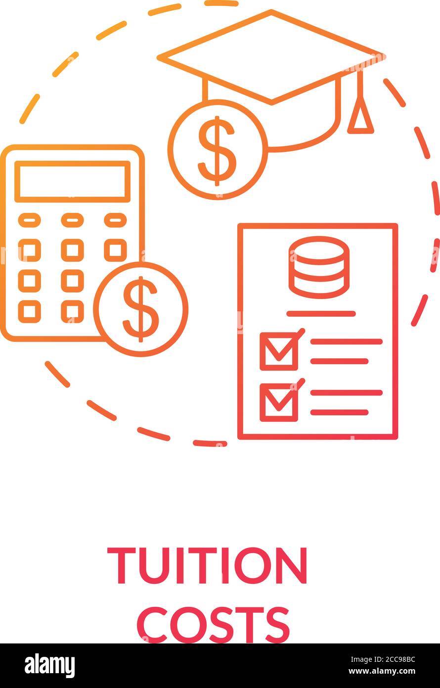 Tuition costs red gradient concept icon Stock Vector Image & Art - Alamy