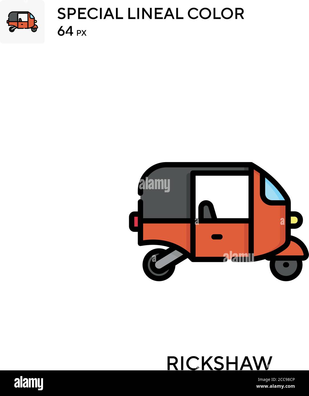 Rickshaw Special lineal color vector icon. Illustration symbol design ...