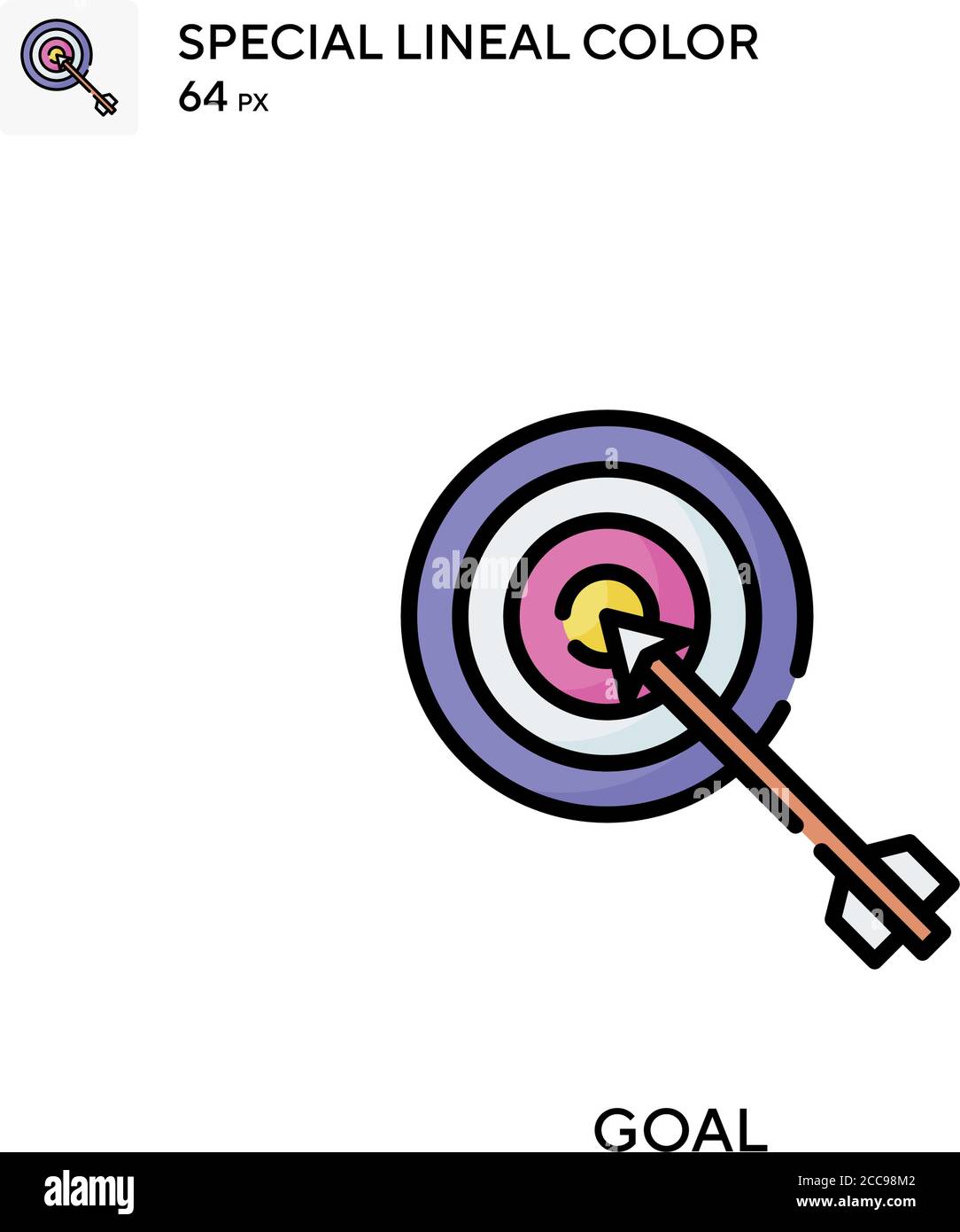 Goal Special lineal color vector icon. Illustration symbol design template for web mobile UI ...