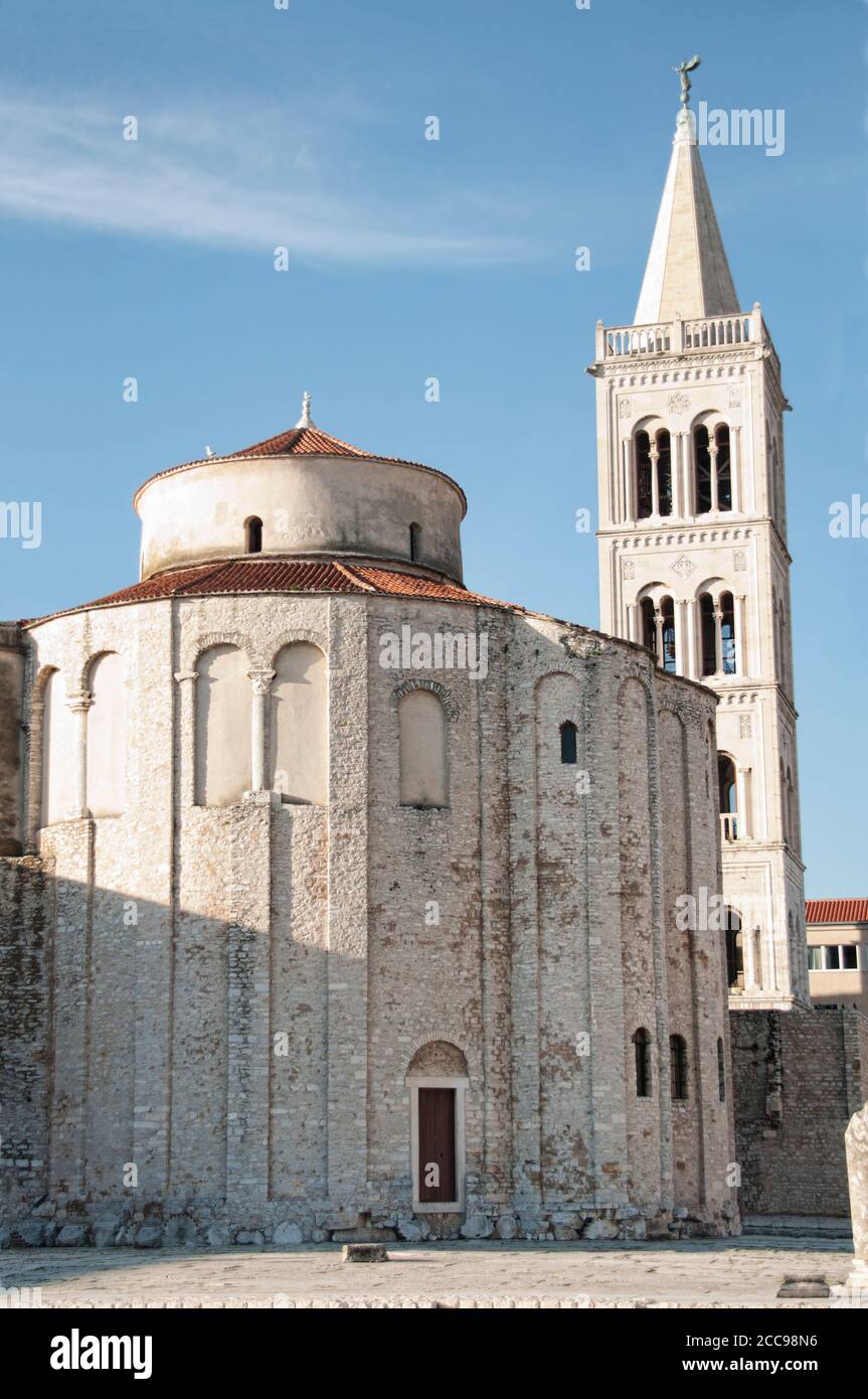 The Church and belfry of St. Donatus is a church located in Zadar, Croatia Stock Photo