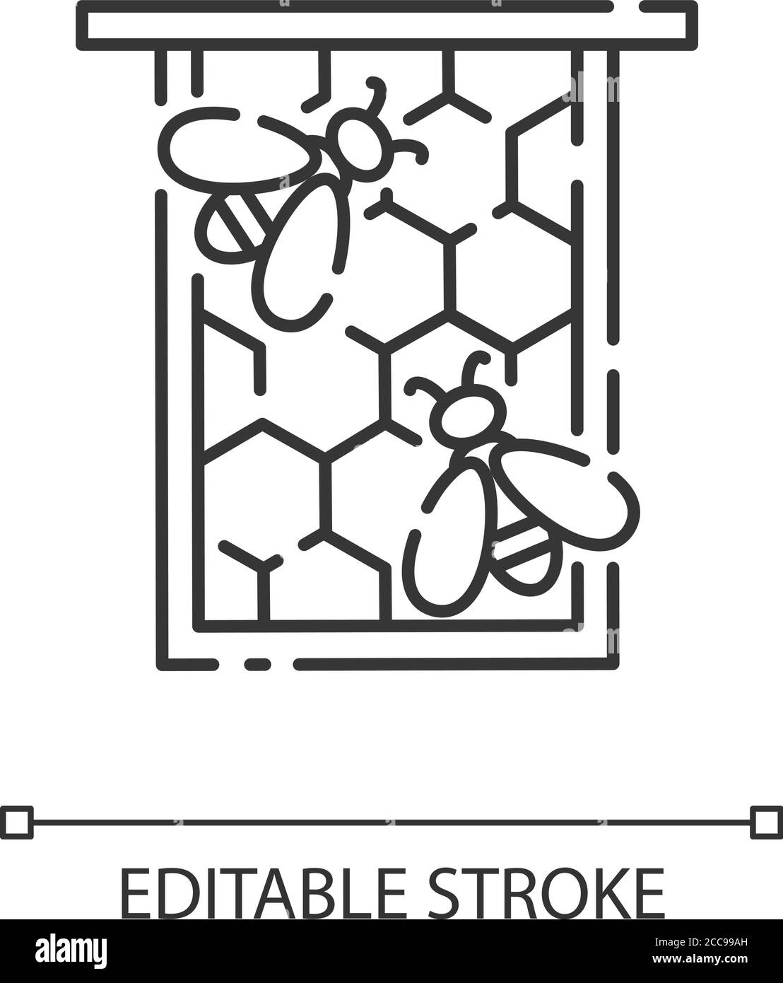 Honeycomb frame linear icon Stock Vector Image & Art - Alamy