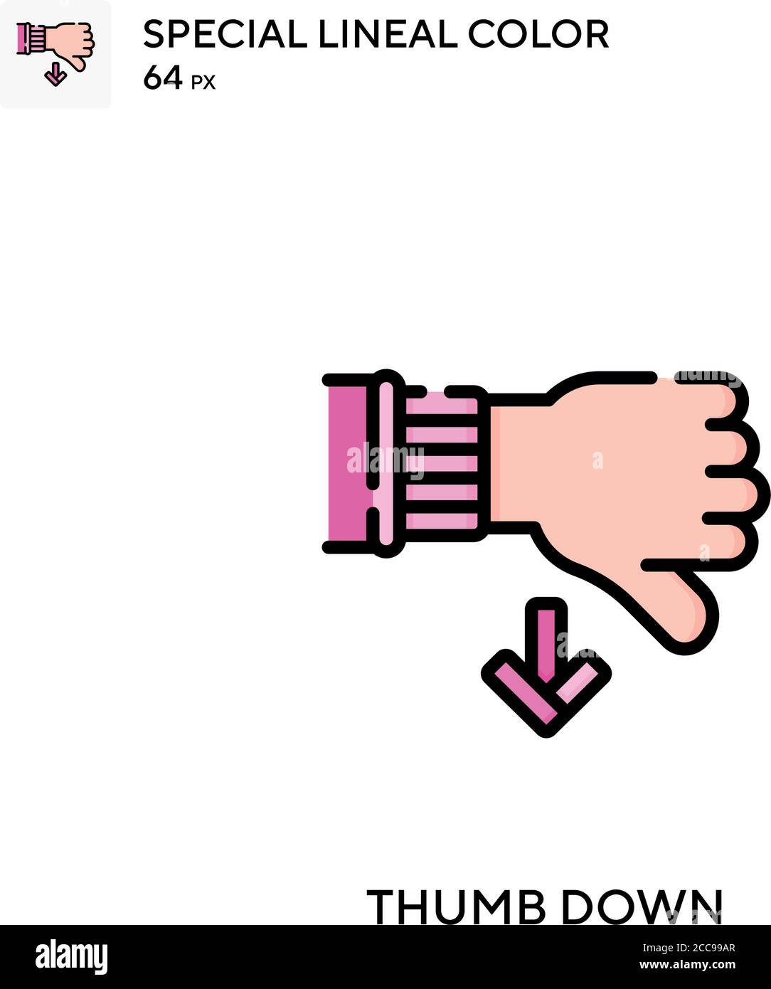 Thumb down Special lineal color vector icon. Illustration symbol design ...