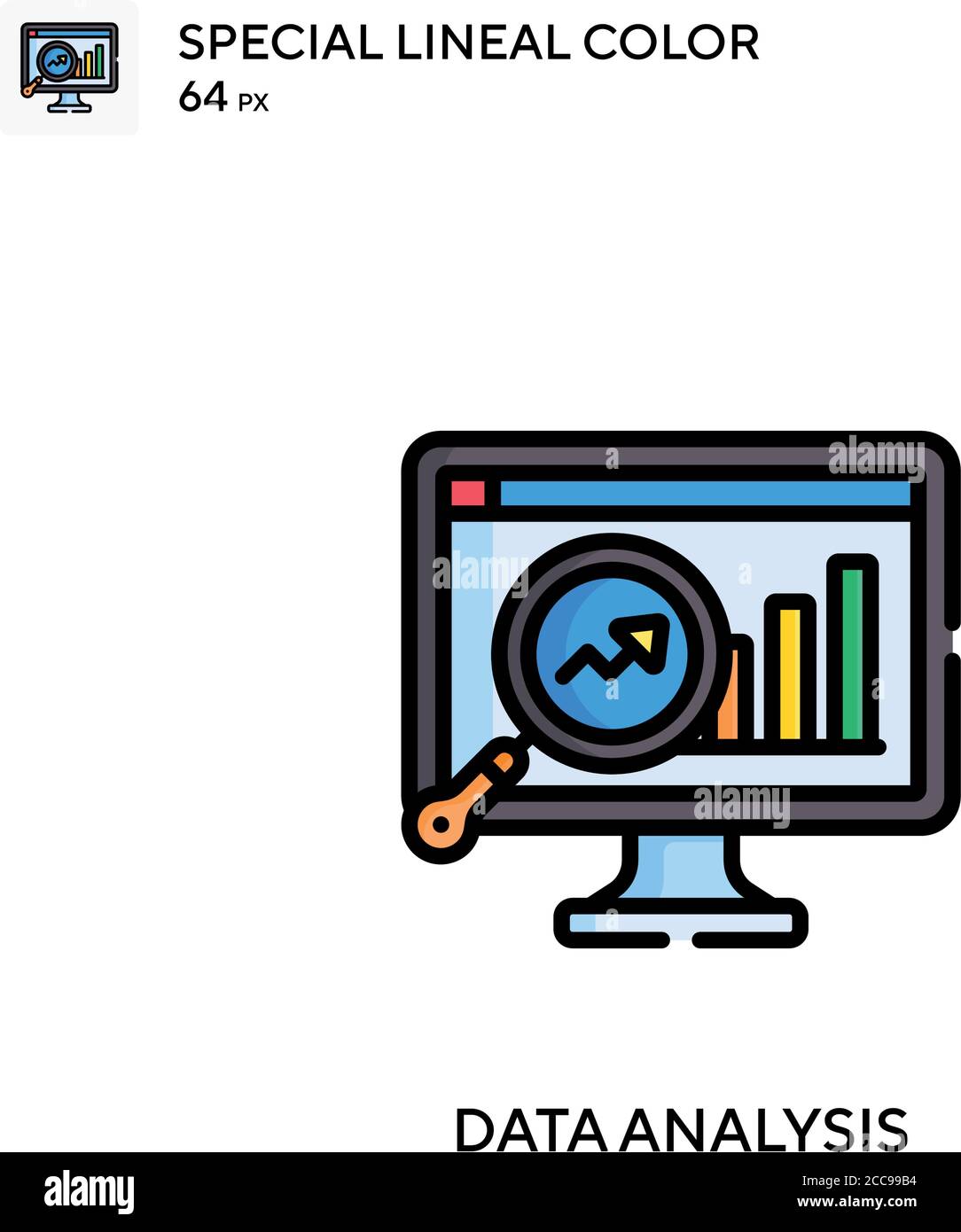 Data analysis Special lineal color vector icon. Illustration symbol ...