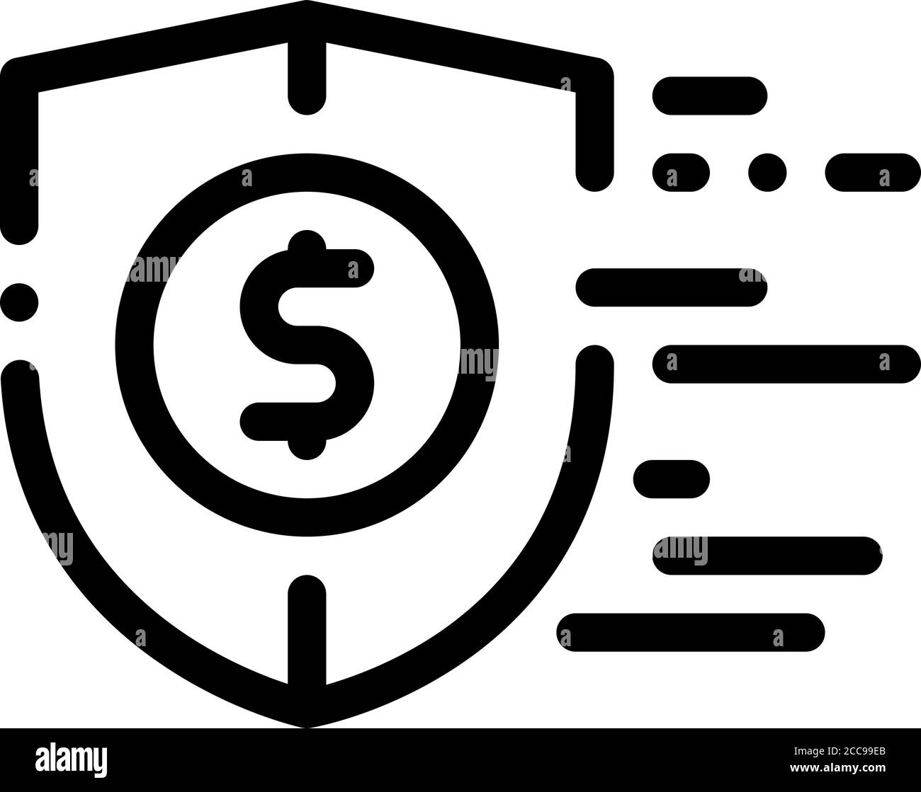 finance protection insurance icon vector outline illustration Stock ...