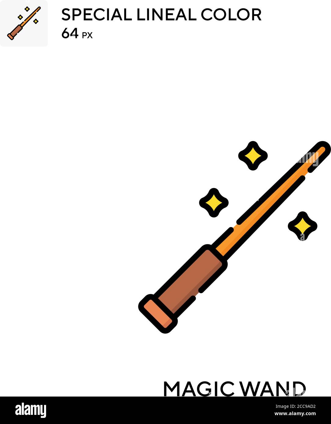 Magic wand Special lineal color vector icon. Illustration symbol design ...