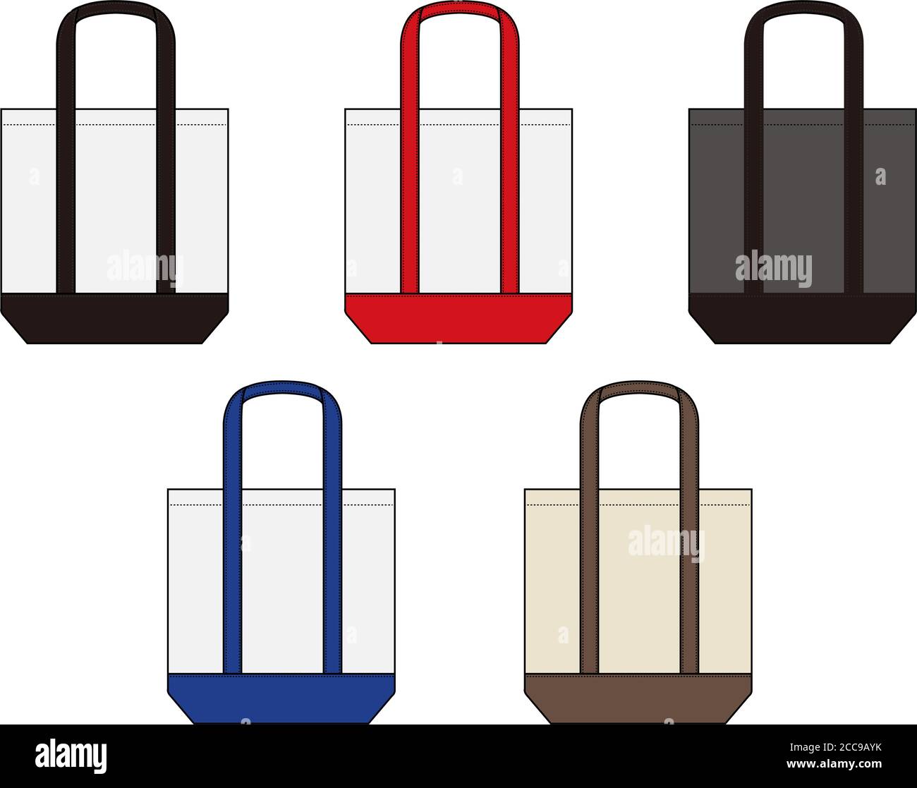 Ecobag, shopping bag, tote bag (2 tone colors) template illustration