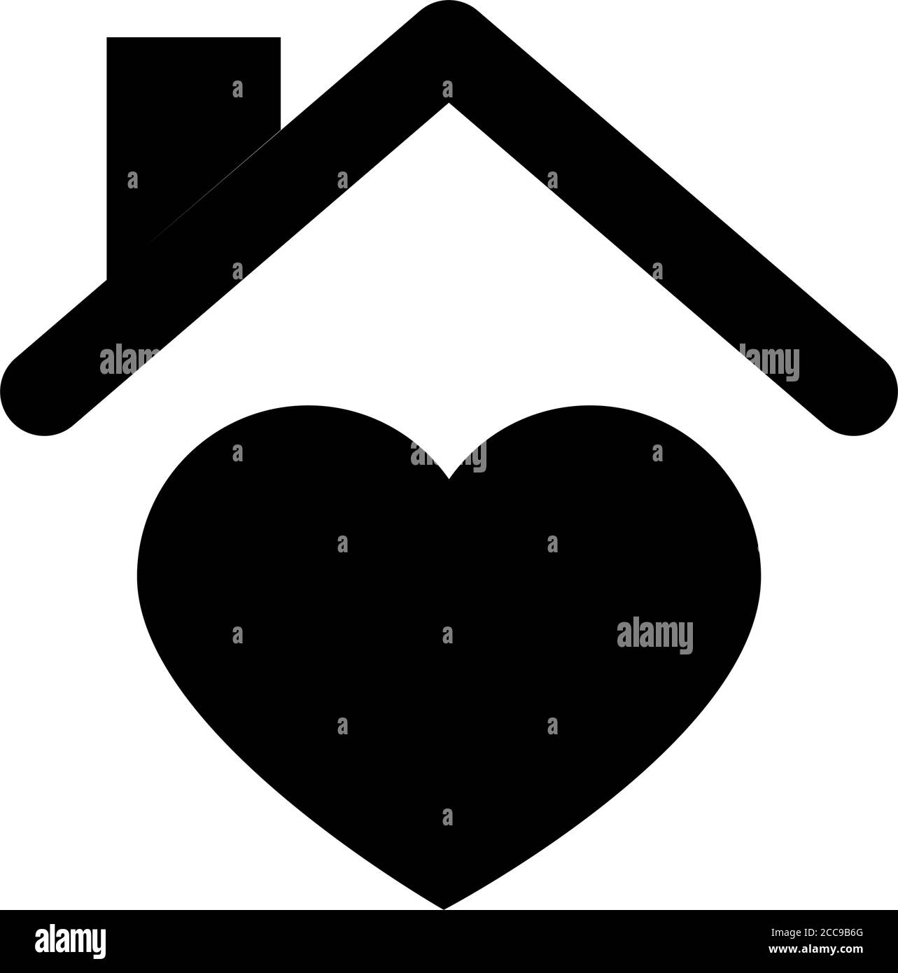 heart love in home silhouette style icon vector illustration design ...