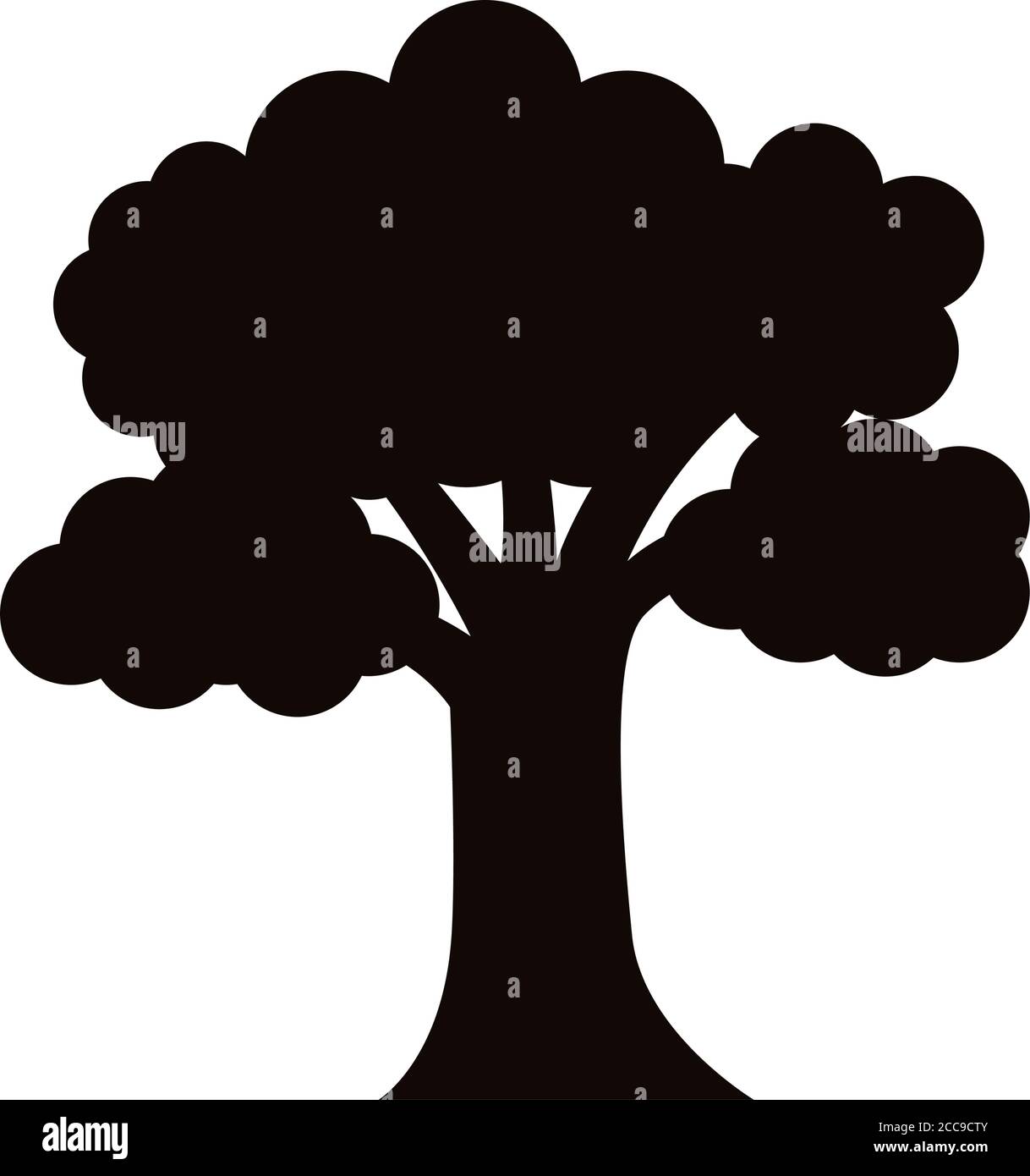 leafy tree silhouette style icon vector illustration design Stock ...