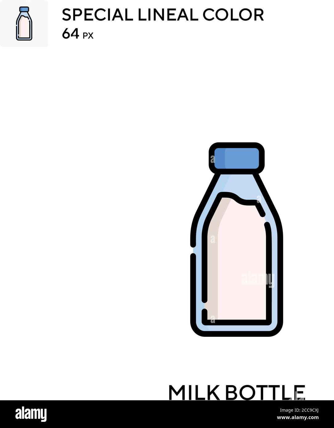 Milk bottle Special lineal color vector icon. Illustration symbol ...