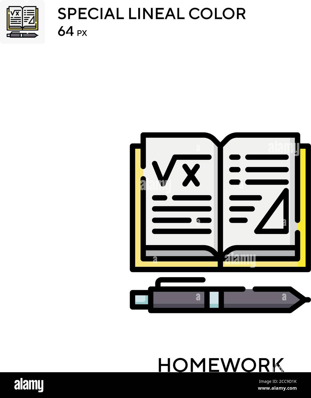 Homework Special lineal color vector icon. Illustration symbol design ...
