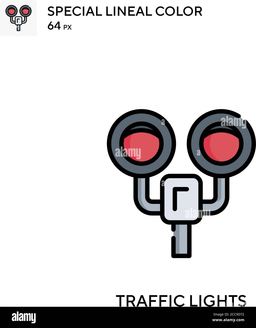 Traffic lights Special lineal color vector icon. Illustration symbol ...