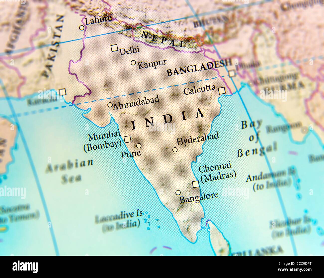 Geographic map of India country with important cities Stock Photo Alamy