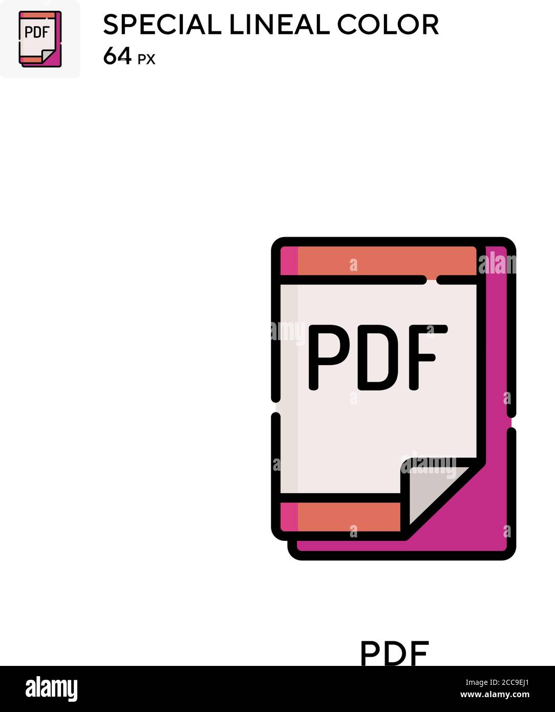 Pdf Special lineal color vector icon. Illustration symbol design ...