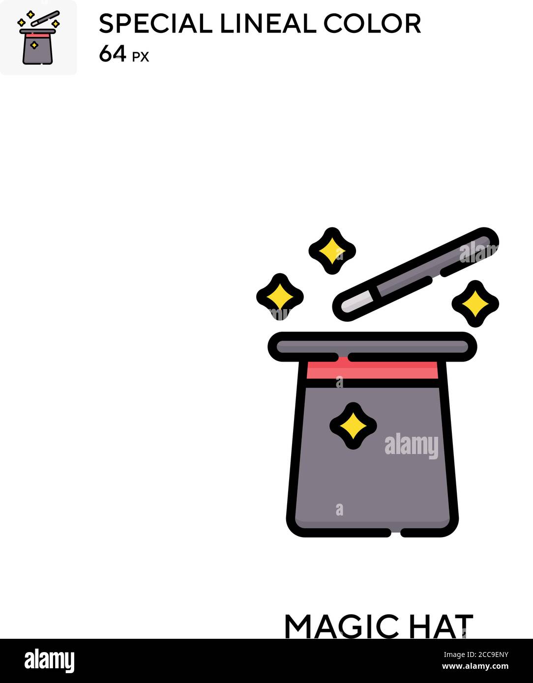 Magic hat Special lineal color vector icon. Illustration symbol design ...