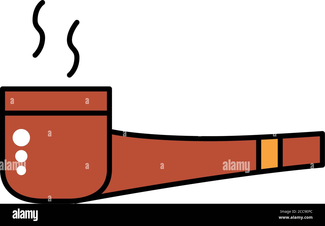 wooden pipe line and fill style icon vector illustration design Stock ...