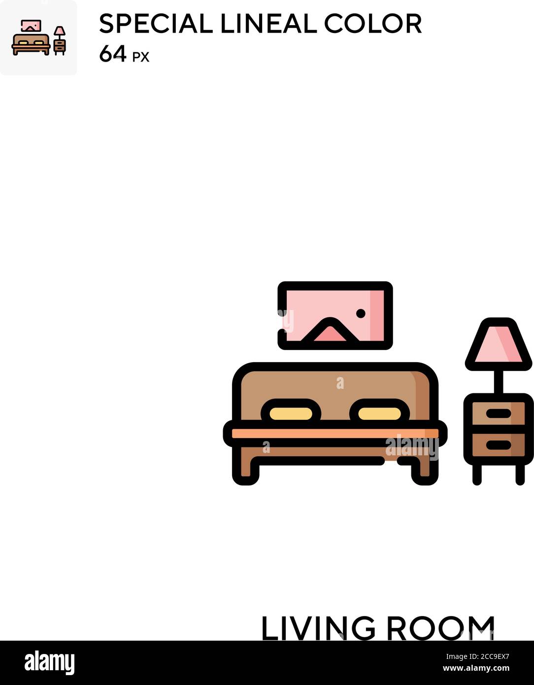 Living room Special lineal color vector icon. Illustration symbol ...