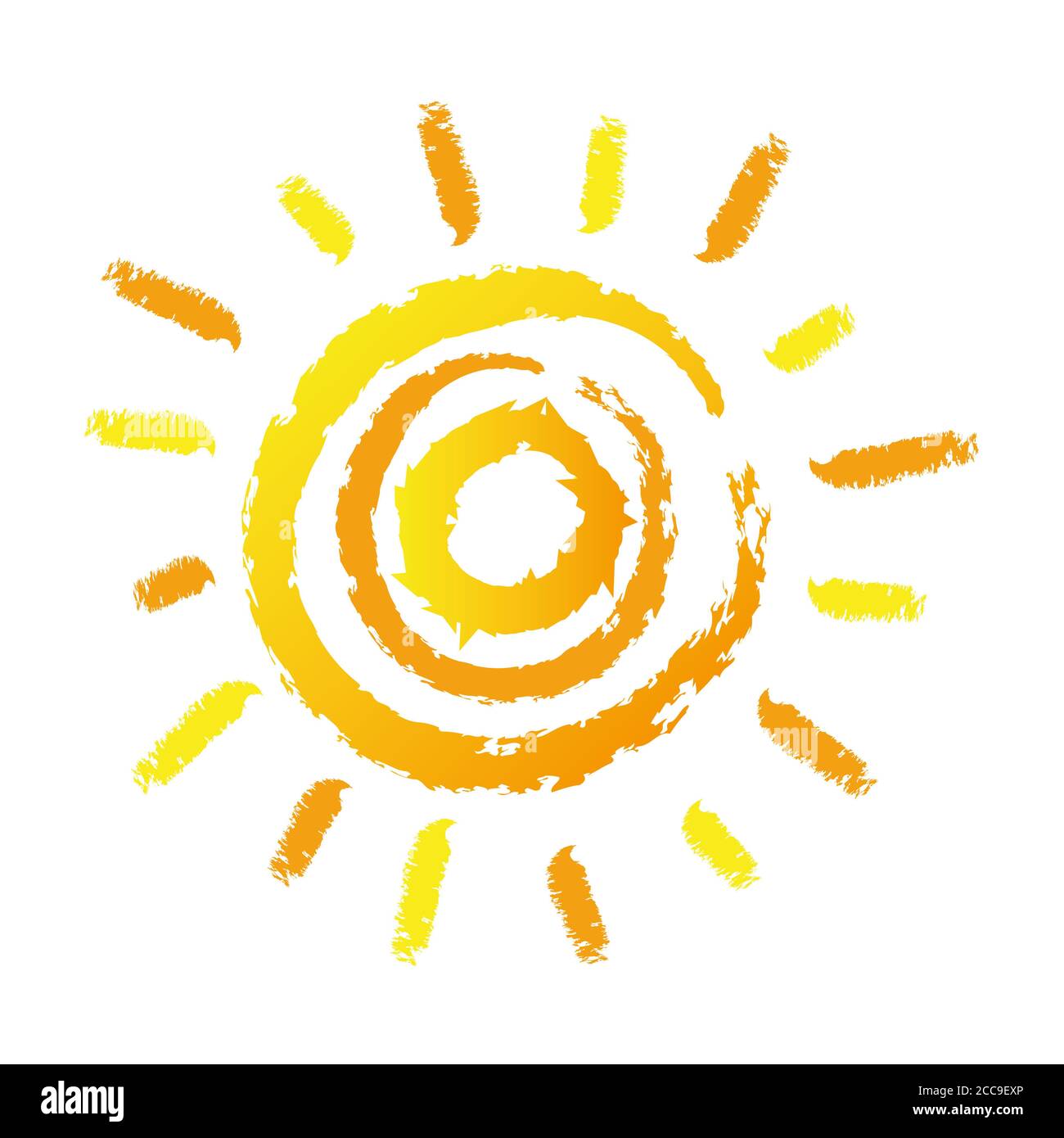 Illustration of a sun with its rays in a simple manner stock photo alamy