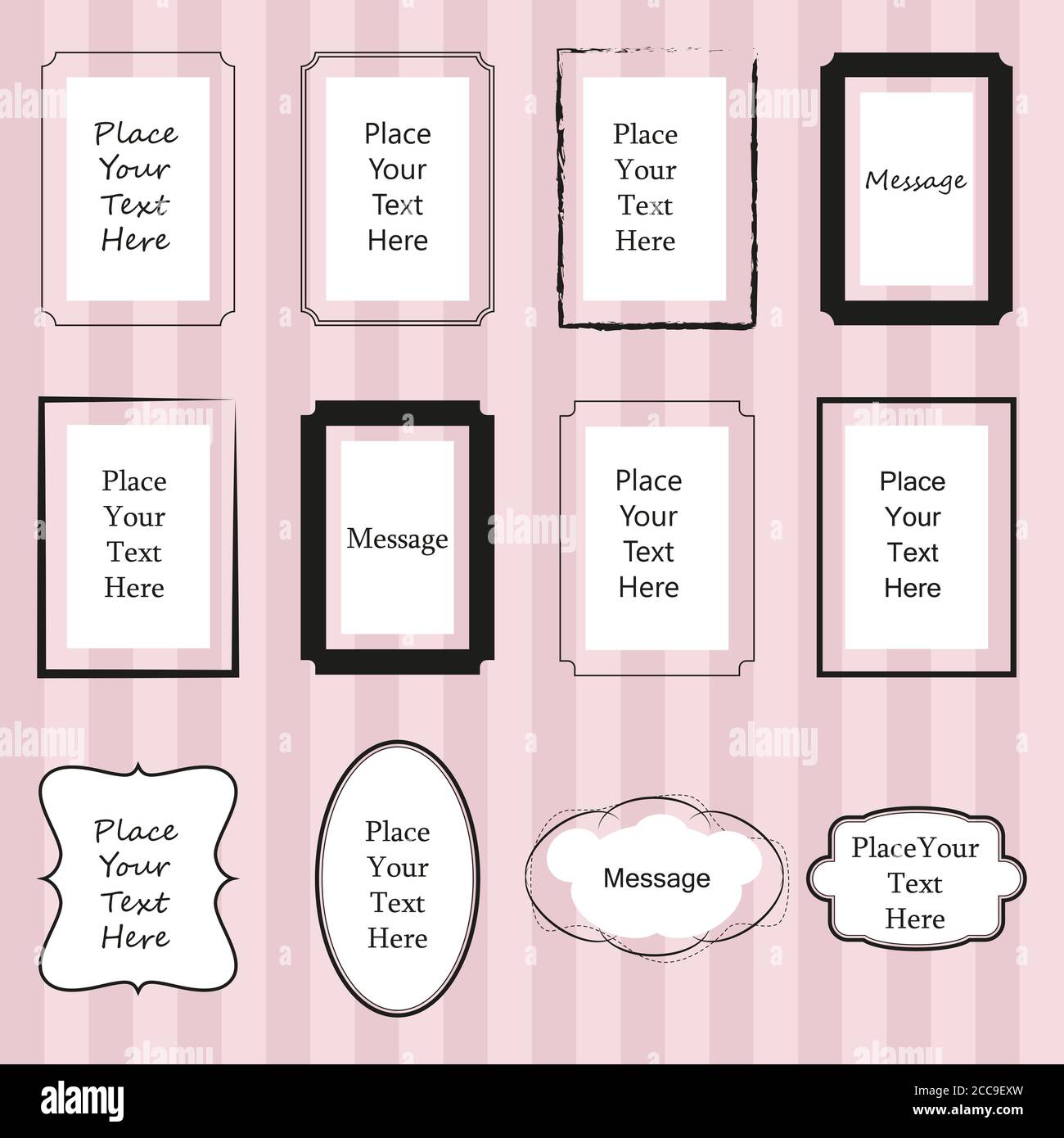Copyable Frame Illustration of different frames with copy space on a pink background ...