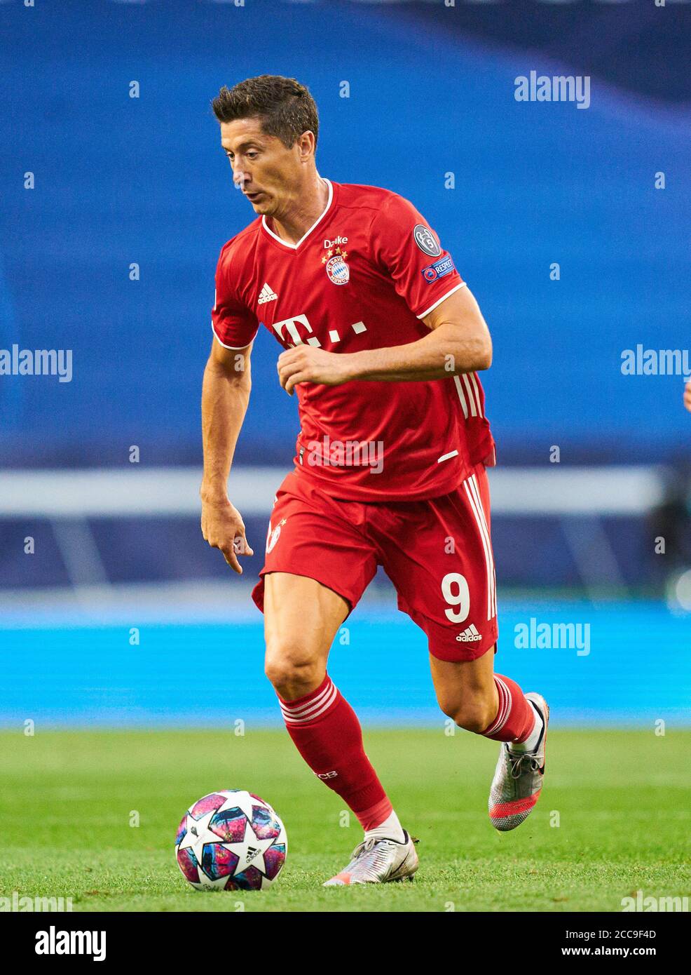 Lisbon, Lissabon, Portugal, 19th August 2020. Robert LEWANDOWSKI, FCB 9 in  the semifinal match UEFA Champions League, final tournament FC BAYERN  MUENCHEN - OLYMPIQUE LYON 3-0 in season 2019/2020, FCB, © Peter