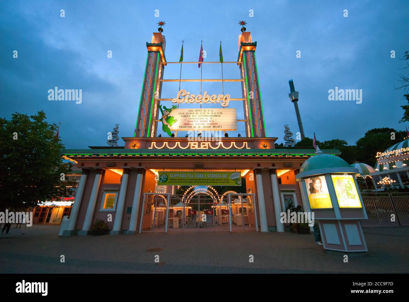 Entrance of Liseberg amusement park in Gothenburg, Sweden Stock Photo