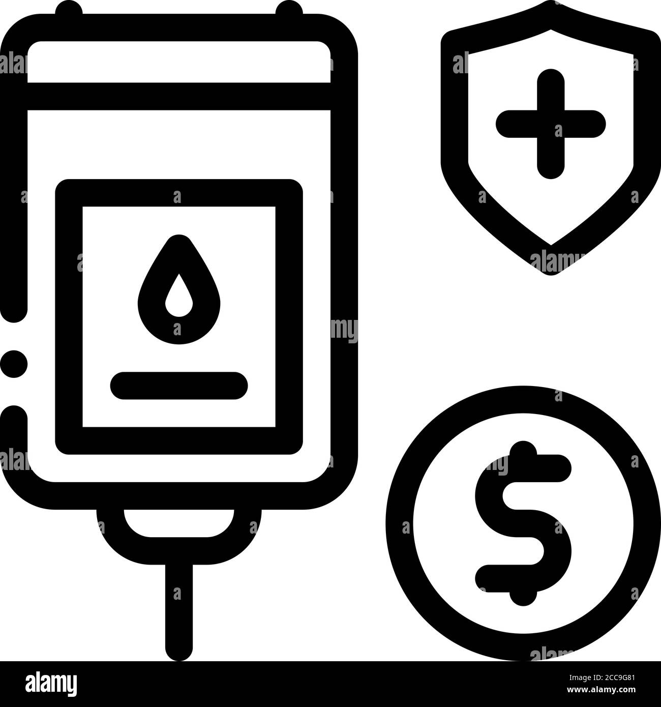 blood transfusion icon vector outline illustration Stock Vector Image