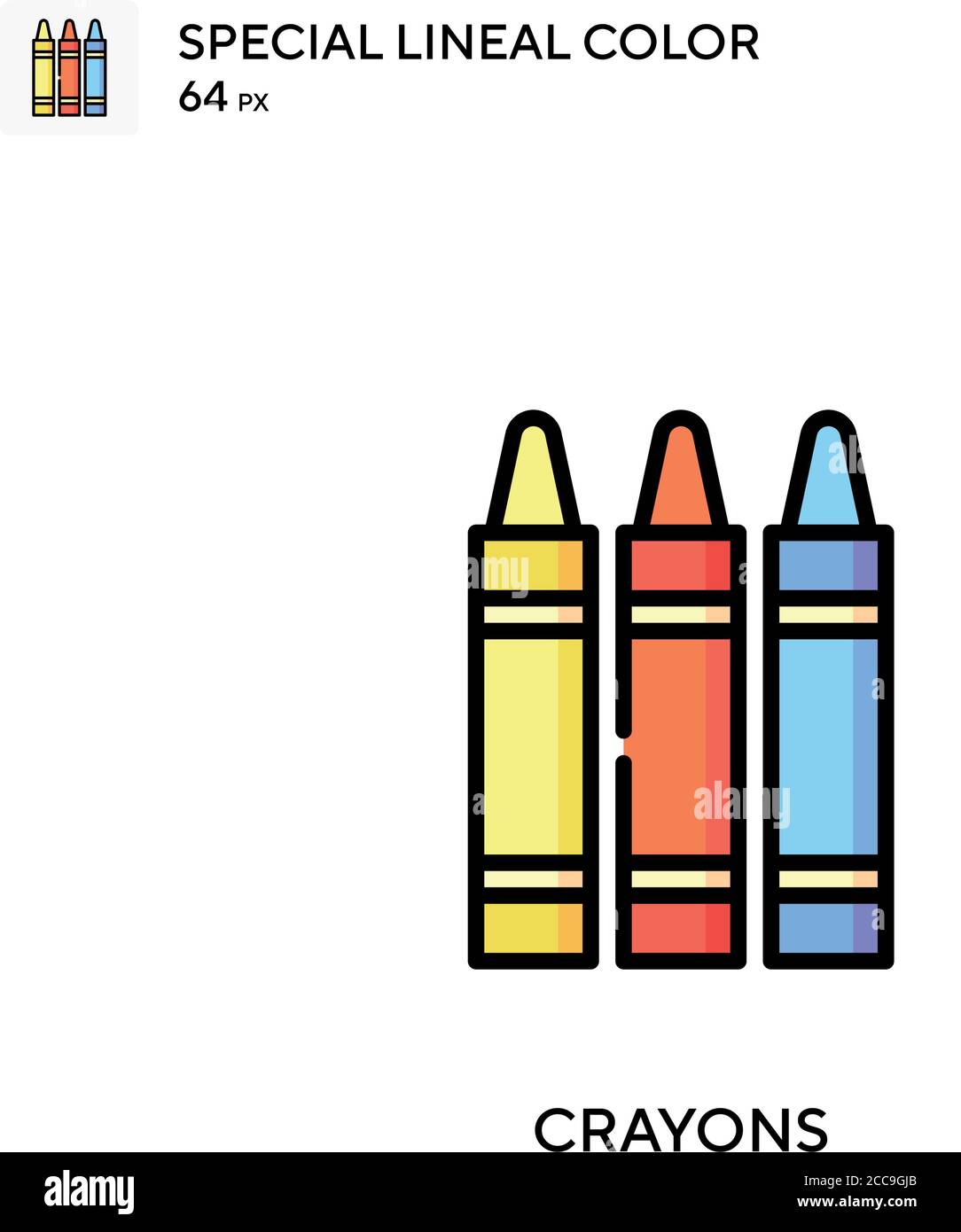 Crayons Special lineal color vector icon. Illustration symbol design ...