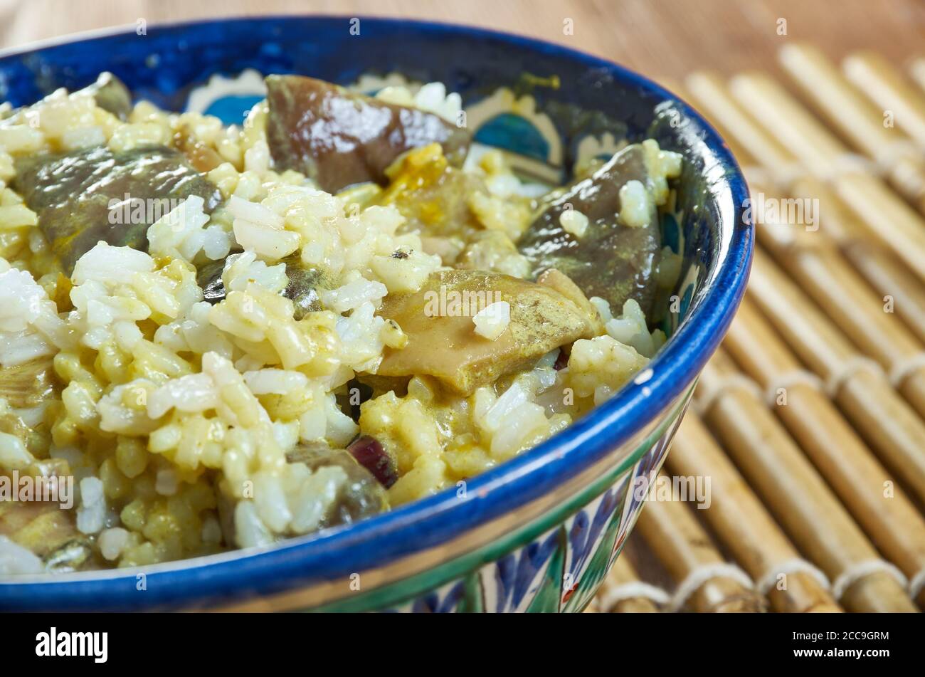 Chettinad style South Indian Mushroom Biryani Stock Photo Alamy