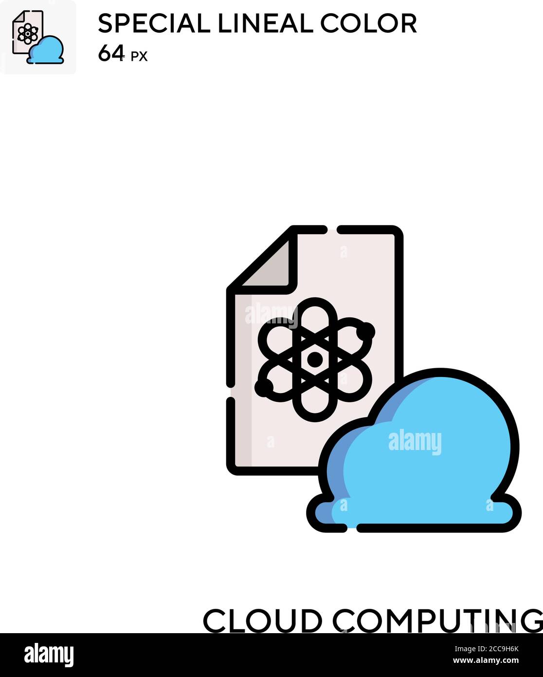 Cloud computing Special lineal color vector icon. Illustration symbol ...