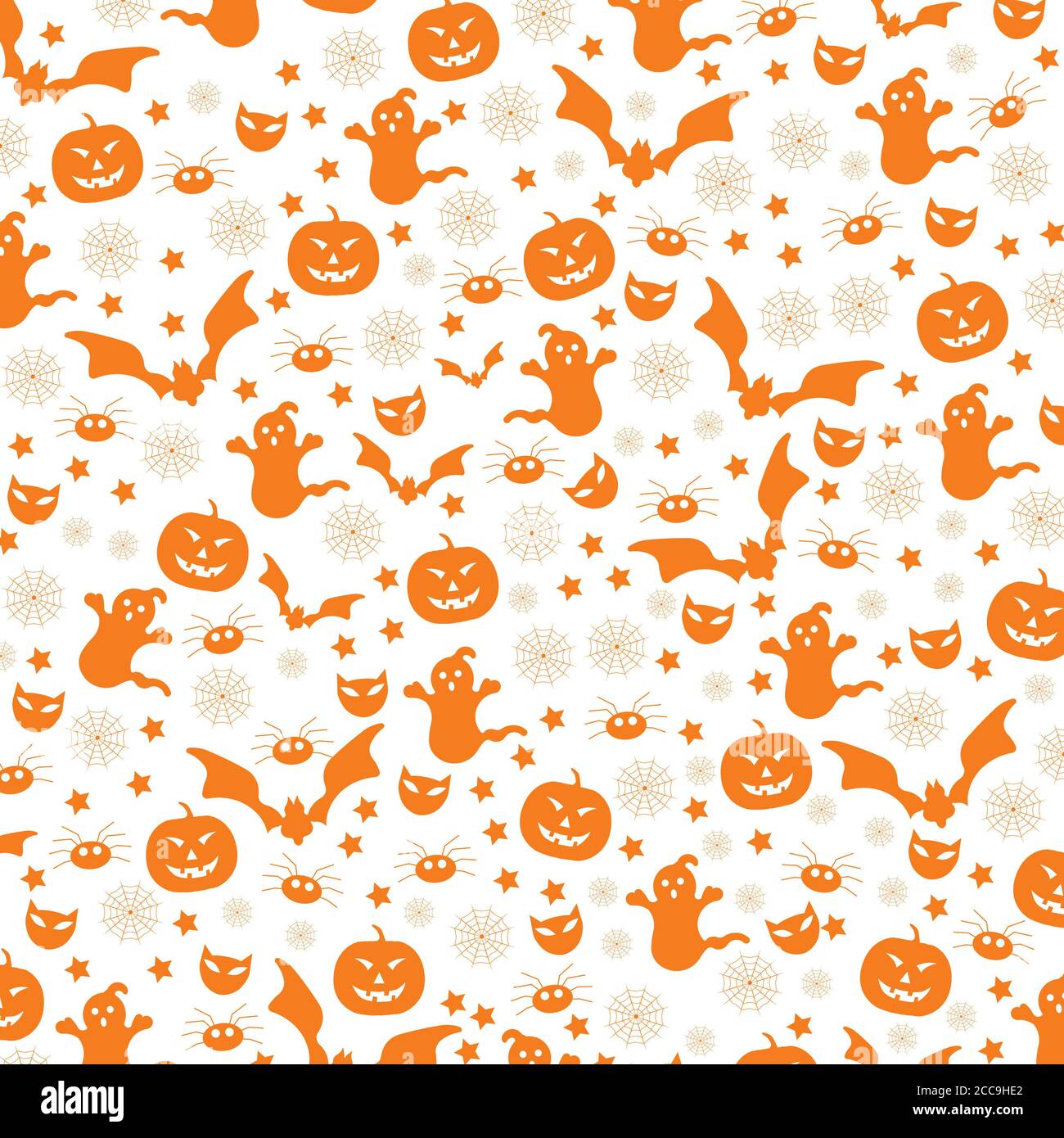 Illustration of orange Halloween pumpkins and bats isolated on a white ...
