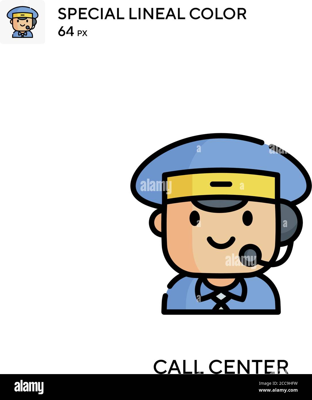 Call center Special lineal color vector icon. Illustration symbol ...