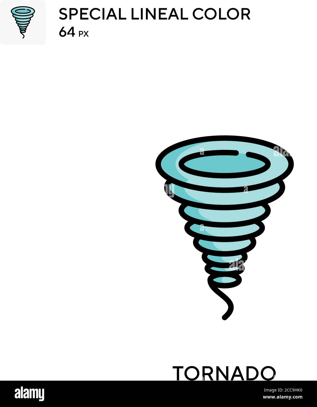 Tornado Special lineal color vector icon. Illustration symbol design template for web mobile UI element. Stock Vector