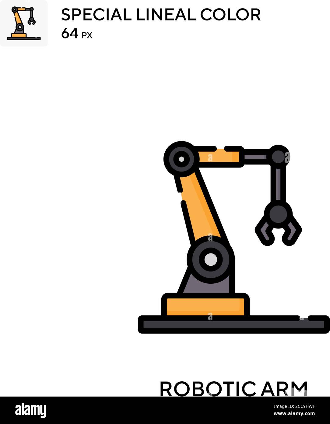 Robotic arm Special lineal color vector icon. Illustration symbol ...
