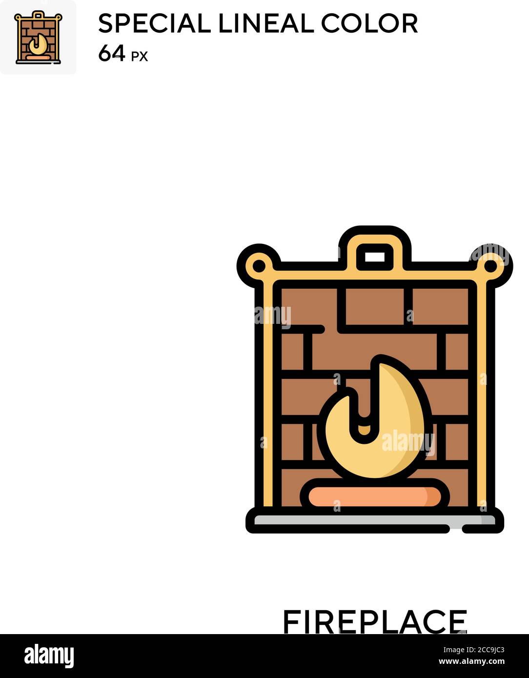 Fireplace Special lineal color vector icon. Illustration symbol design ...