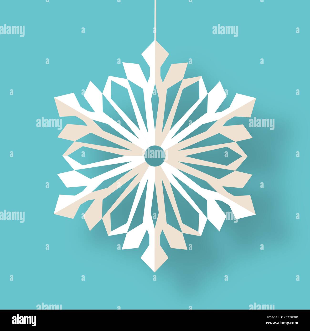 Illustration of a snowflake isolated on a blue background - nice for ...