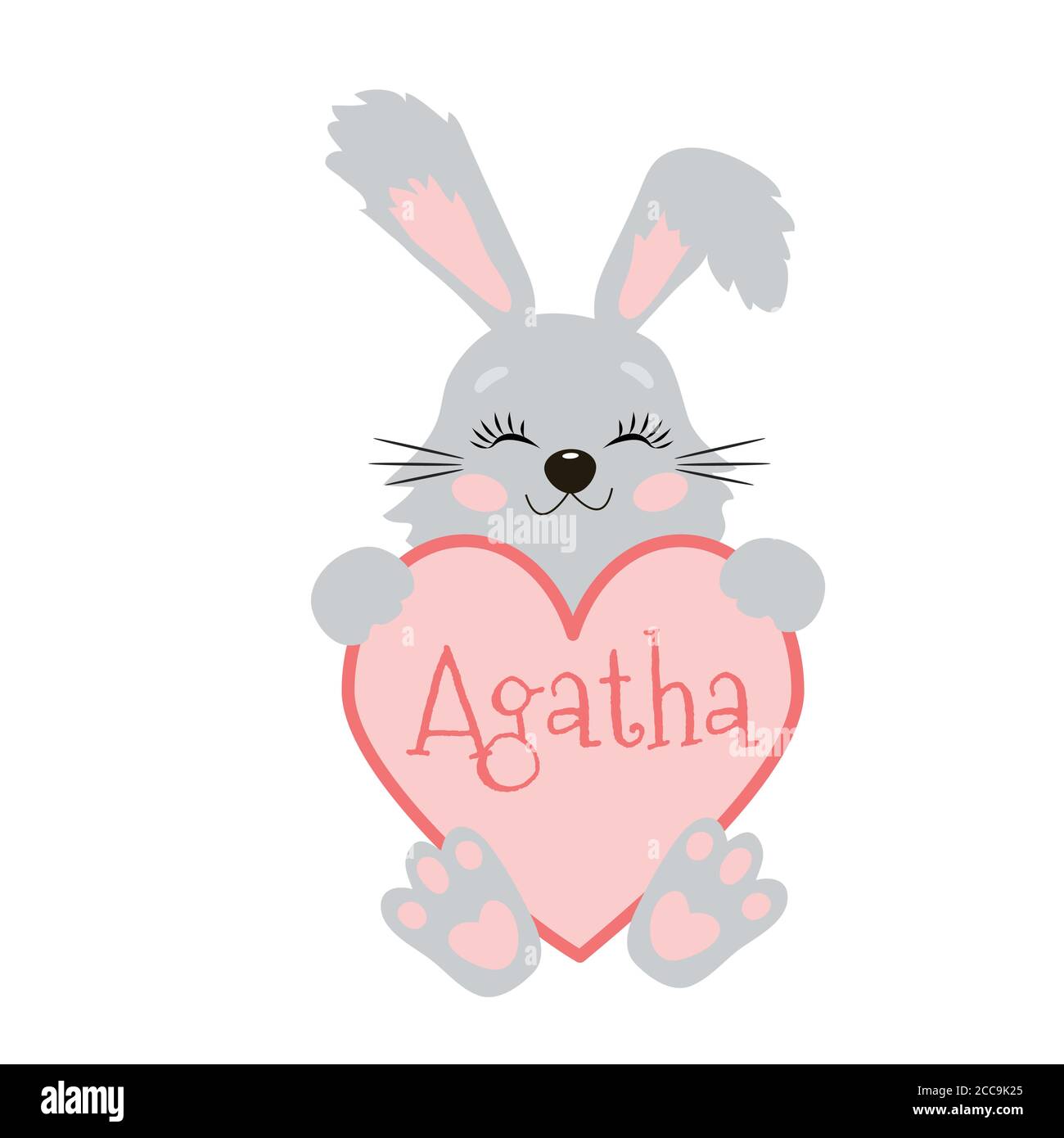 Cute Little Easter Bunny Vector Illustration Stock Vector Image & Art ...