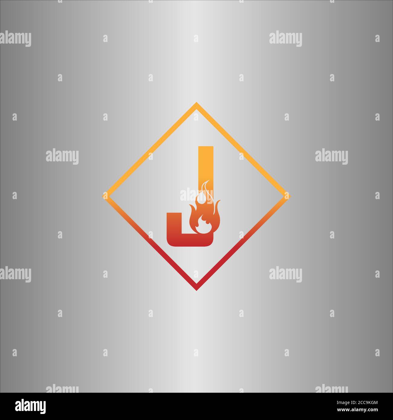 Alphabet combine flame icon template vector Stock Vector