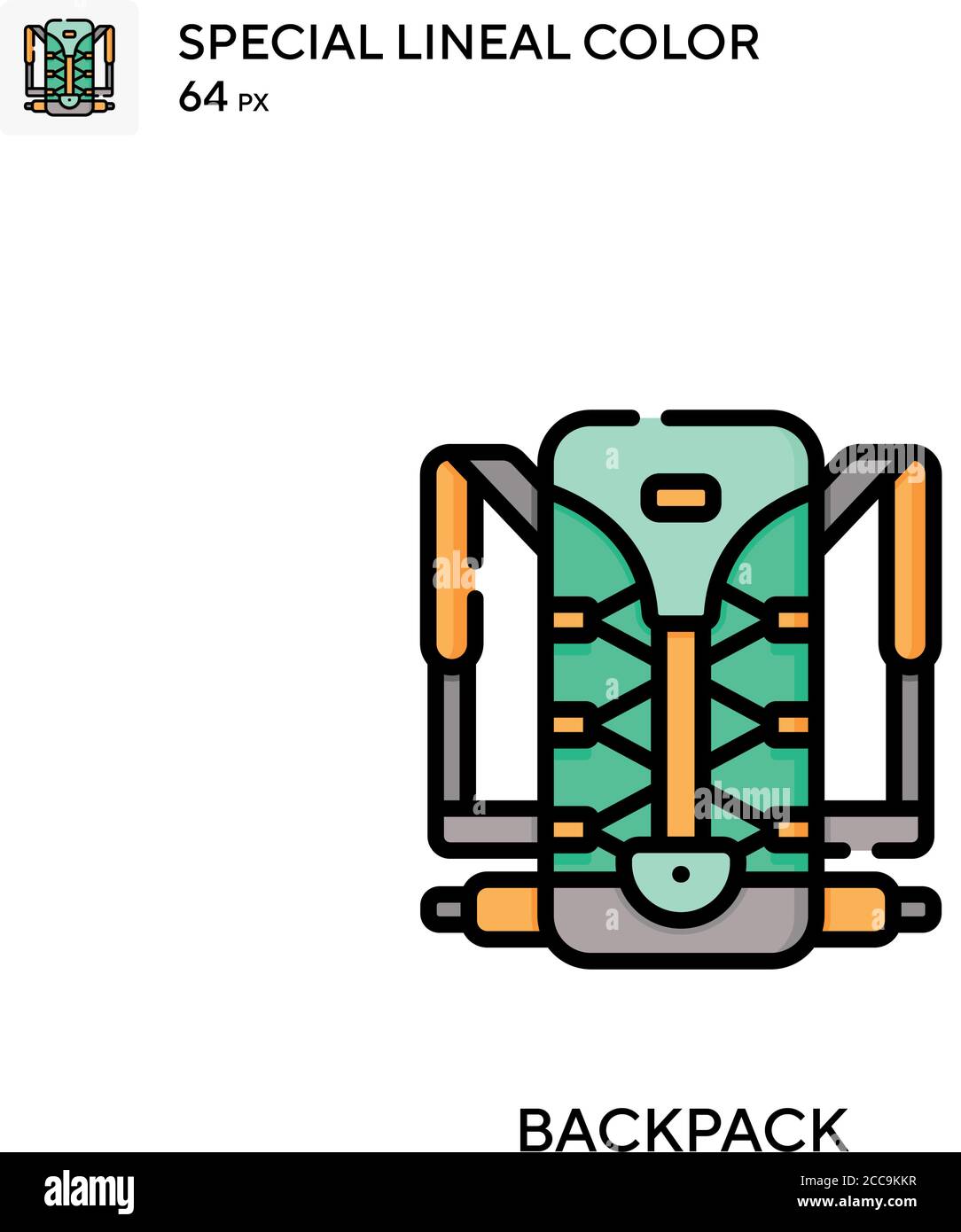Backpack Special lineal color vector icon. Illustration symbol design ...