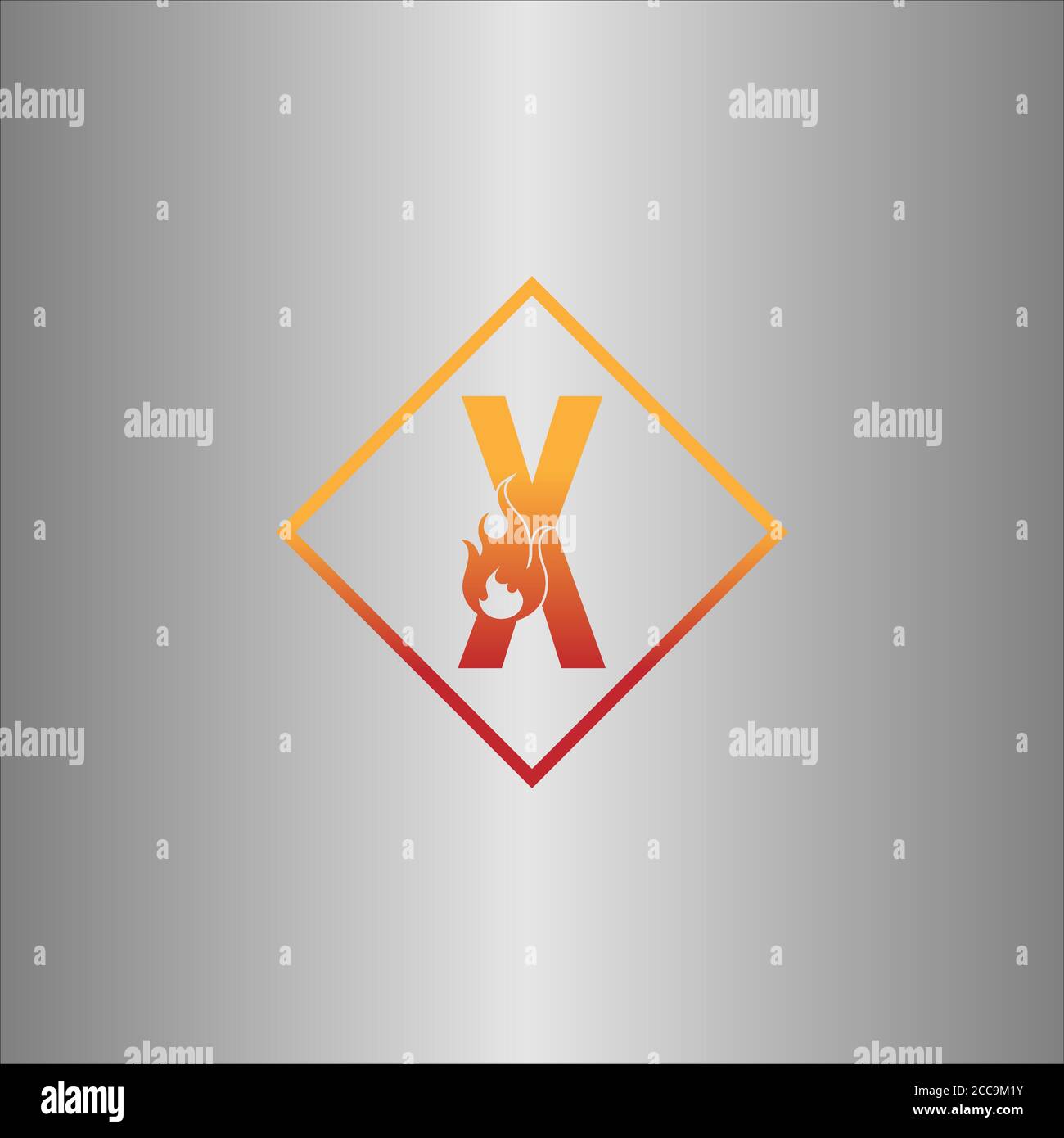 Alphabet combine flame icon template vector Stock Vector