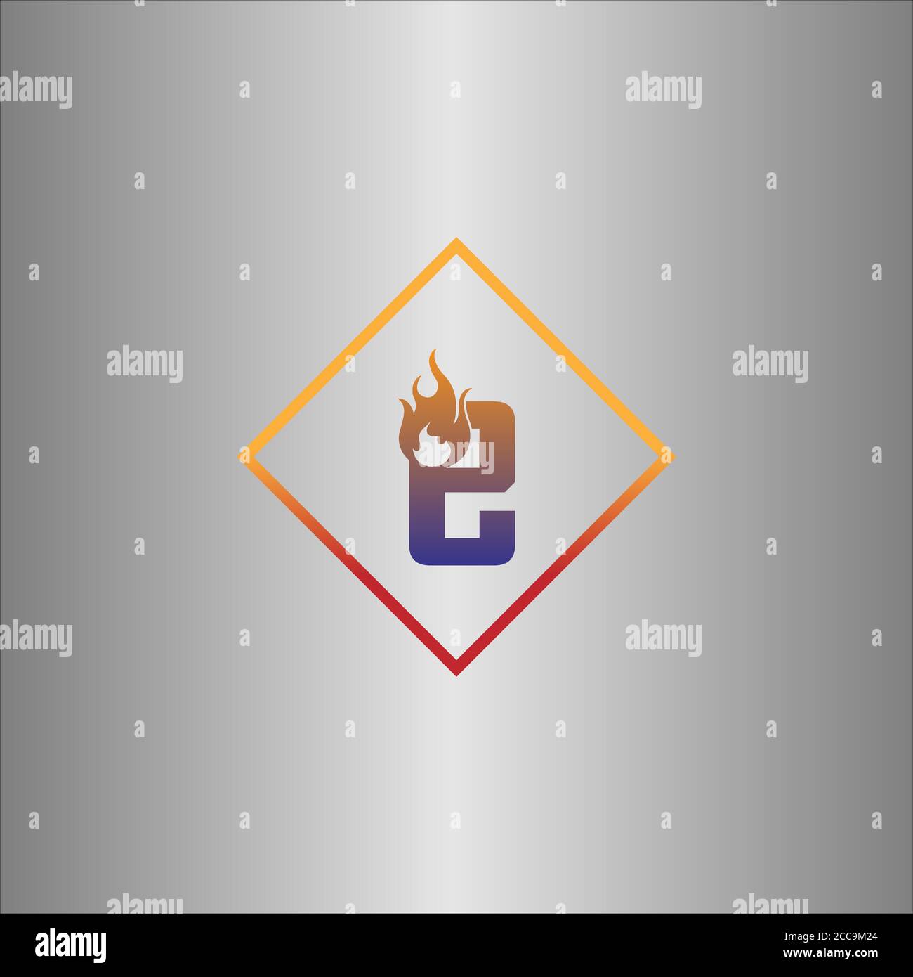 Alphabet combine flame icon template vector Stock Vector