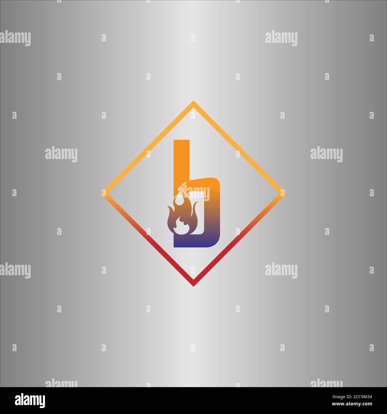 Alphabet combine flame icon template vector Stock Vector