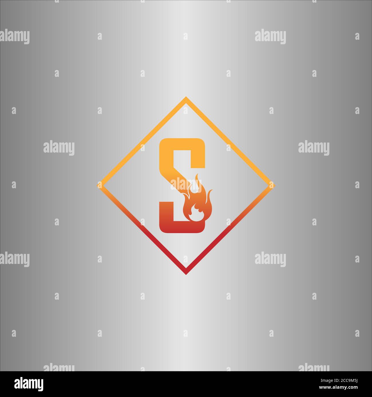 Alphabet combine flame icon template vector Stock Vector