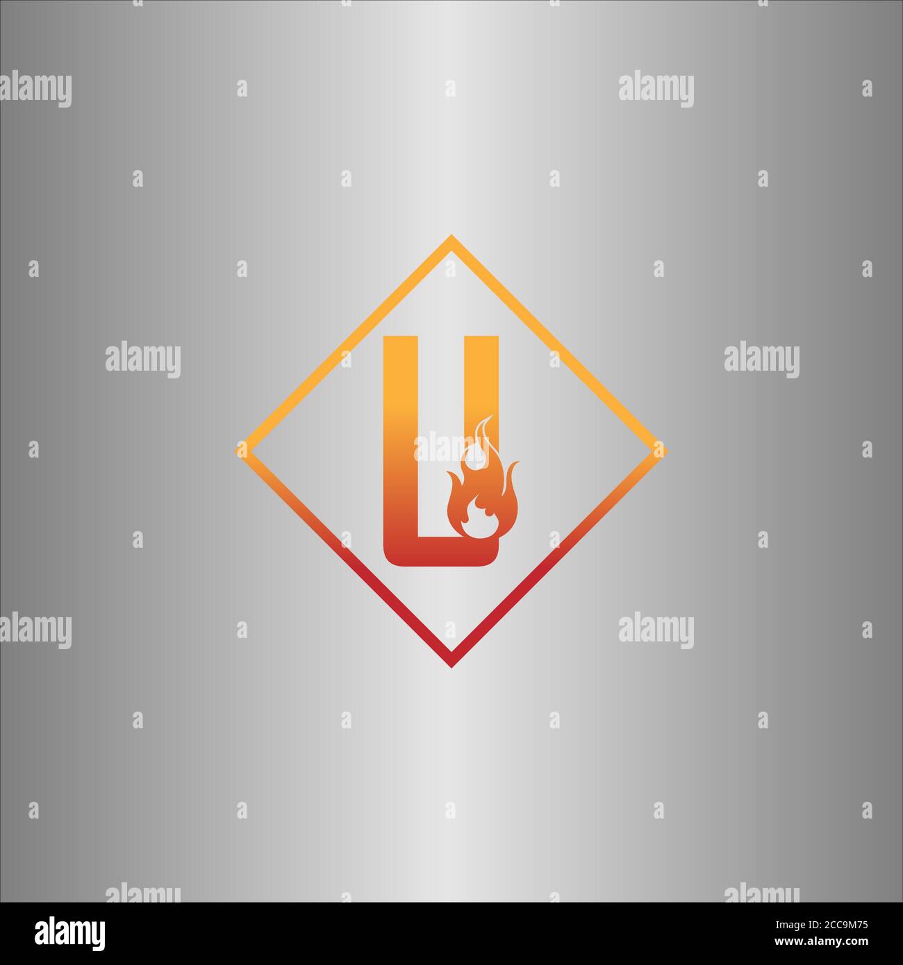 Alphabet combine flame icon template vector Stock Vector