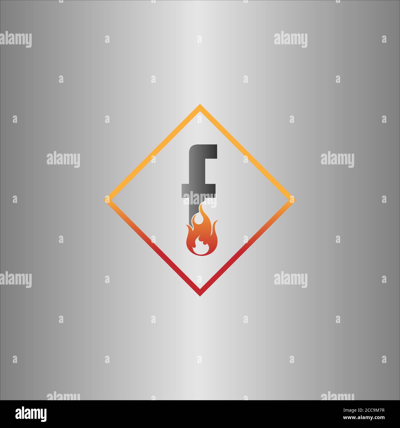 Alphabet combine flame icon template vector Stock Vector