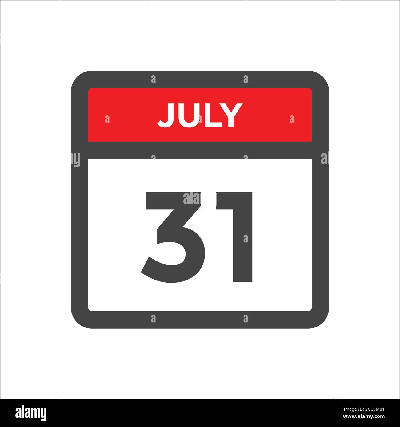 July 31 calendar icon with the day of month Stock Vector Image & Art